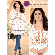 Embroidered Work Georgette Short Kurti Top Causal & Party wear Kurti