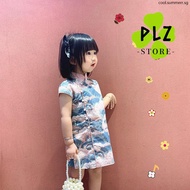 NEW cheongsam kids Girl's Chinese Improved Cheongsam Wave Dress Summer Dress