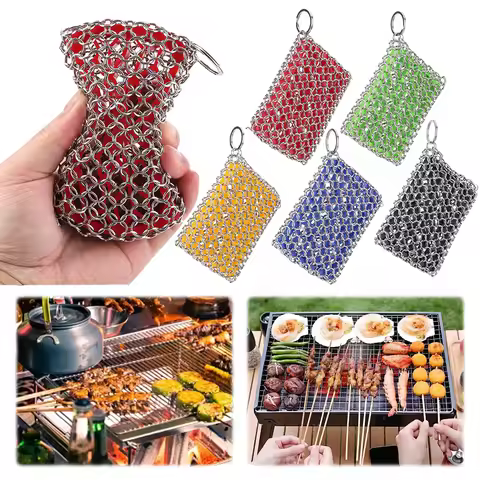 Iron Cleaner with Hanging Ring Iron Skillet Cleaner Cookware Rust Remover Scraper for Griddle Skille