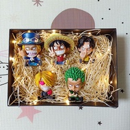 Free Shipping One Piece Figure GK Confident Luffy Nasal Picking Ace Model Decoration Toy Cake Baking Birthday Gift