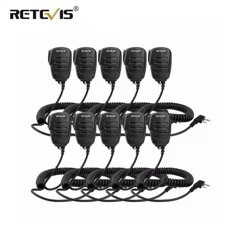 Retevis HK004 Walkie Talkie Mic Speaker 10pcs PTT Communication Radio Microphone for Baofeng UV-5R 8
