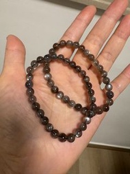 黑金骨幹手串手鏈 6mm Black Sun Stone Bracelet,bracelets,ring,rings,pendant,pendants,necklace,necklaces  白水晶，
