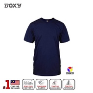 BOXY Unisex Microfiber Quick Dry Round Neck Plain Navy XS-3XL Short Sleeve T-Shirt | Baju Kemeja Lelaki Perempuan