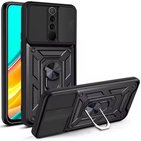 Armor Shockproof Case for Xiaomi Redmi 9 Redmi9 Phone Camera Lens Protective Magnetic Car Holder Rin
