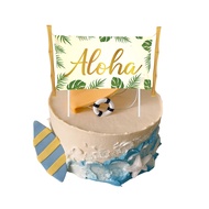 Hawaiii Aloha Birthday Party Cake Decoration Cake Plug-In Summer Birthday Theme Decoration Plug-In W