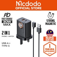 Mcdodo CH534/CH398 30W 1C+1A 2 In 1 Travel Charger With Built-In iOS Watch Charger