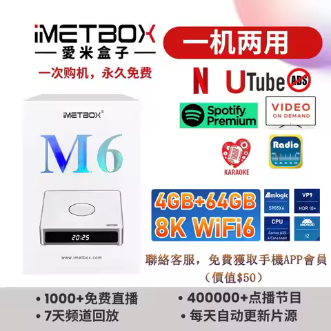 2025 IMETBOX M6 Global AI TV Set Top TV Box 4G DDR 64GB Hot Sold In Asialian Korea Japan Candan USA 