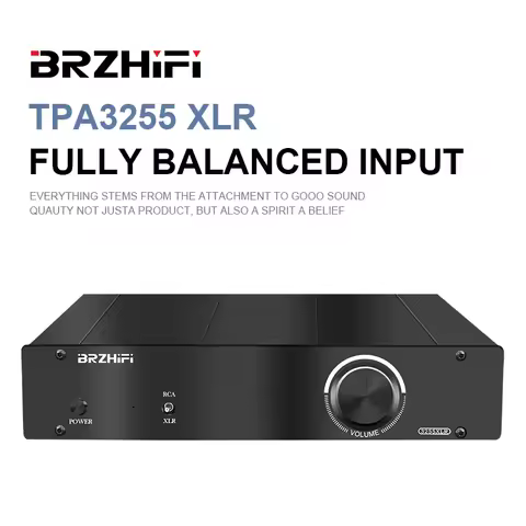 BRZHIFI Audio TPA3255 XLR Sound Amplifier Fully Balanced Input and Output 300W*2 Audiophile Digital 