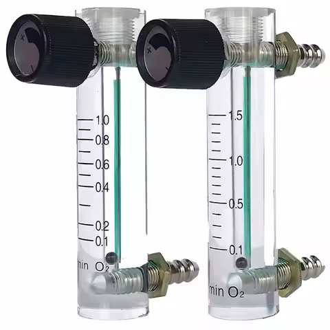 Acrylic Gas Air Oxygen Flow Meter Flowmeter Countor Indicator O2 With Valve Brass Connector 0.1Mpa 0