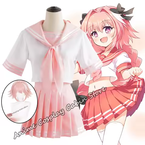 Astolfo Cosplay Costume Wig Anime Fate Apocrypha Cosplay dress Japanese Student School Uniforms Hall