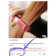 Portable mini Ceramic【Mini Hair Curl Straightener Crimper】 Flat Iron Perm Mini Crimper