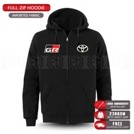 Zip Hoodie Sulam Toyota GR Supra TRD Car Turbo Racing Team Hilux Fortuner Camry Harrier Turbo Extrem