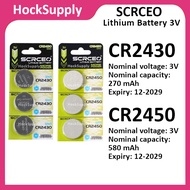 [3pcs $5.00] SCRCEO CR2430 CR2450 Lithium Battery 3V 2430 2450