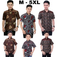 JUMBO MEN'S BATIK BLOUSE WITH SHORT SLEEVES AND COUPLE CHILDREN'S BLOUSE WITH FATHERS ML XL XXL 3XL 