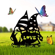 1pc Metal Yard Lover Sign, Metal Lawn Gnome, Yard Sign, Yard Gnome, Garden Decor, Yard Sign With Sta