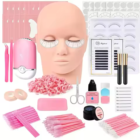 Professional False Eyelash Extension Practice Kit Eye Lashes Extension Grafting for Beginner Artist 