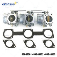 688 Carburetor Kit with Gaskets For Yamaha 2T 85HP 90HP Outboard Engine 688-14301 688-14302 688-1430