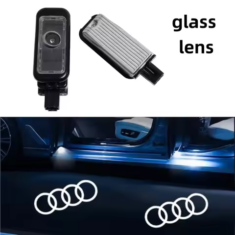 2PCS Glass Lens Car Door logo Welcome Led Light For Audi A4 B5 B6 B7 B8 B9 A1 A3 8V 8P 8L A6 C5 C6 C