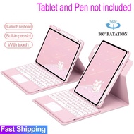 360° rotation Case with Touchpad Keyboard For iPad 7th Gen 8th 9th 10th Generation Bluetooth Touch pad Keyboard for iPad Air 3 4 5 Pro 10.5 11 2021 2022 Casing Cases Cover WJUK