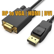 DP to HDMI | VGA | DVI Cable , Uni-Directional DisplayPort to 3 Style 1.8 meter DP Cable