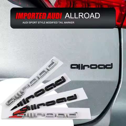 Car 3D Rear Trunk Emblem Allroad Logo Auto Badge Stickers Accessories Valve Cap For Audi A4 B8 A3 8P