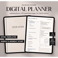 Digital Planner Undated, iPad & Android Planner, GoodNotes Planner, Digital Calendar, Daily, Weekly,