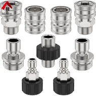 9Pcs Pressure Washer Adapter Set 5000 PSI Max 301 Stainless Steel Pressure Washer Connect Fitting SHOPCYC3957