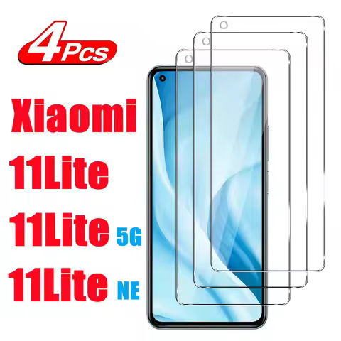 1/4Pcs Tempered Glass For Xiaomi 11 Lite 4G 5G Xiaomi 11Lite Ne Full Glue Protection Glass