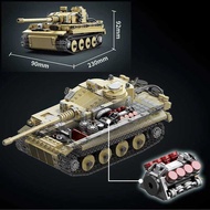 Military Ww2 1000+Pcs Tiger Heavy Tank Model Building Bloc Technical Leopard II Main Battle Tank
