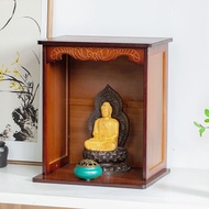 ZzNew Home Bamboo Altar God of Wealth Altar Shrine Cabinet Wall-Mounted Display Incense Burner Table Altar Small Buddha