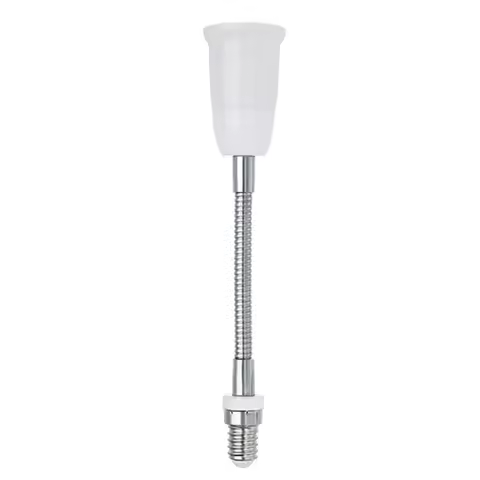 1pcs Flexible Extend Bulb Base Lamp Extension Adapter Screw Holder Socket Converter 18CM White AC250