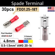 [30PCS] [4.8mm] FDD1.25-187 FDD2-187 FDD5.5-187 Spade Wire Crimp Pressed Terminals Cable