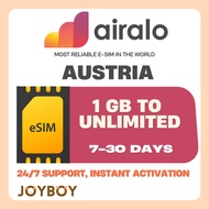 🇸🇬[SG SELLER]🇸🇬 Airalo eSIM – Austria – Instant Global/Regional Data | 100% Digital SIM | N