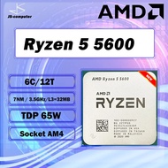 เครื่องประมวลผลซีพียู AMD Ryzen 5 5600เป็นค่าเริ่มต้น R5 5600 3.5 Ghz 6-Core 12-Thread 7NM L3 = 32M 100-000000927ซ็อกเก็ต AM4ไม่มีพัดลม