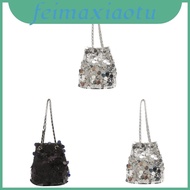 Bag Shimmer Bucket With Chain Handle For Streetwear Accessories Daily