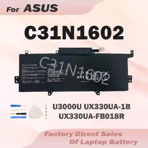 C31N1602 Laptop Battery for Asus ZenBook U3000U UX330 UX330U UX330UA UX330UAK UX330UA-1A -1B -1C UX3