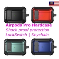 HTech Airpods Pro shockproof dustproof anti scratch hardcase protective casing armor with lock switc