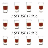 1 Set of 12 Shot Glasses 30 ML - Shot Glasses - Mini Glasses - Sloki Wune - Shooter Glass