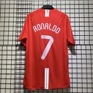 Red MU 2008 retro football shirt Printed Ronaldo-7 Cotton Polyester fabric with original tags