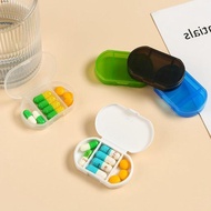 LEOTA Mini Pill Box, Three Compartments Transparent Small Medicine Box, Pill Organizer Medicine Box Convenient Daily Moisture-proof Pill Case Vitamin Supplements