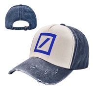 New Deutsche Bank Logo Denim Contrast Color Washed Hat Adult Cowboy Hat Old Hat 100% Cotton Curved B