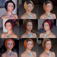 T-Part Ombre Color 100% Human Hair Wig Full Machine Wig Short Hair Wig Cheap Human Hair Wigs Short P