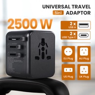 International Power Plug Universal Travel Adapter 2500W Fast Charging 35W Type C USB Charger 4 Port