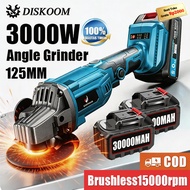 MESIN Diskoom 2500W Brushless Battery Grinder 4 Inch Cordless Multifunction Electric Grinder Hand Ba