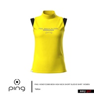 PING HONEYCOMB MESH HIGH NECK SHORT SLEEVE SHIRT PING WOMENS เสื้อกอล์ฟผู้หญิง เสื้อกีฬากอล์ฟผู้หญ