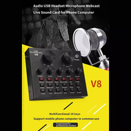 Multifunctional Live Sound Card USB Audio Interface Intelligent Volume Adjustable Audio Mixer Sound