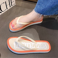 selipar selipar perempuan Influencer Thick-Soled Seaside Fashion Flip-Flops