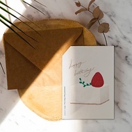 限量-蛋糕上的草莓【CM21030】洛可可草莓 生日卡片 明信片含信封