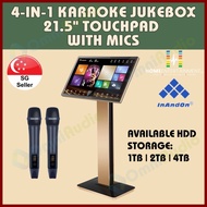 [ORIGINAL INANDON] INANDON 21.5 INCH FLOOR STANDING 4-IN-1 KARAOKE SYSTEM WITH 2X WIRELESS MICS WITH