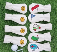 Golf Club Cover Iron Set Iron Club Head Cover GOLF Cartoon Golf Embroidery Cover Protective Cover